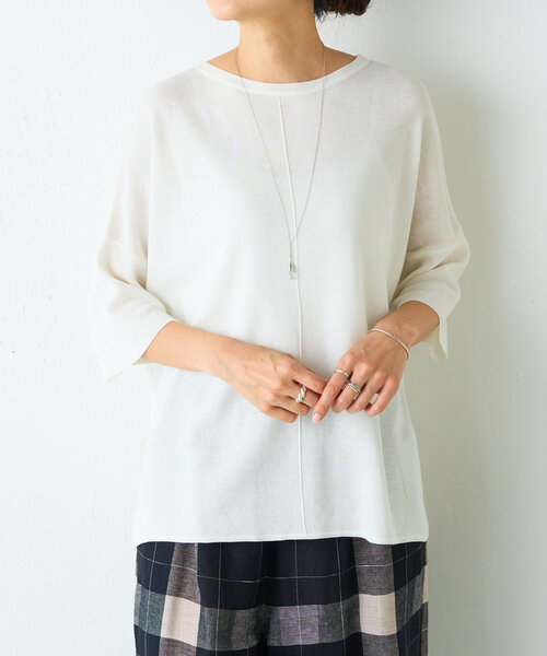 半袖でニット BEARDSLEY ニット セーター 半袖サラッとプルオーバー