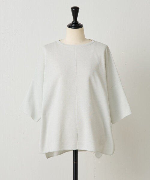 BEARDSLEY ✨リネン100%✨ ドレープニット 半袖 ブラウン サイズF BEARDSLEY ニット セーター 半袖サラッとプルオーバー