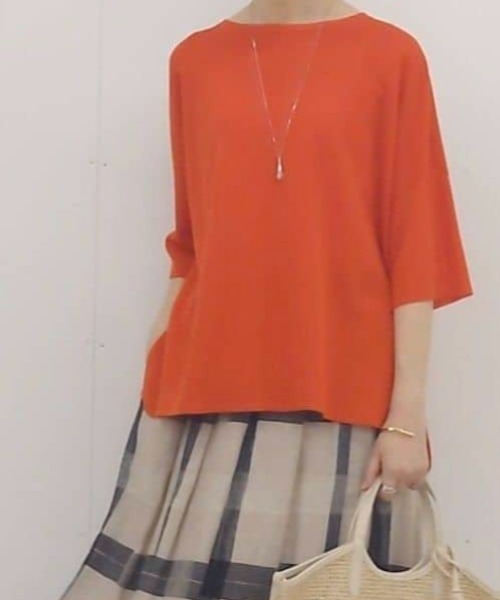 BEARDSLEY ✨リネン100%✨ ドレープニット 半袖 ブラウン サイズF BEARDSLEY ニット セーター 半袖サラッとプルオーバー