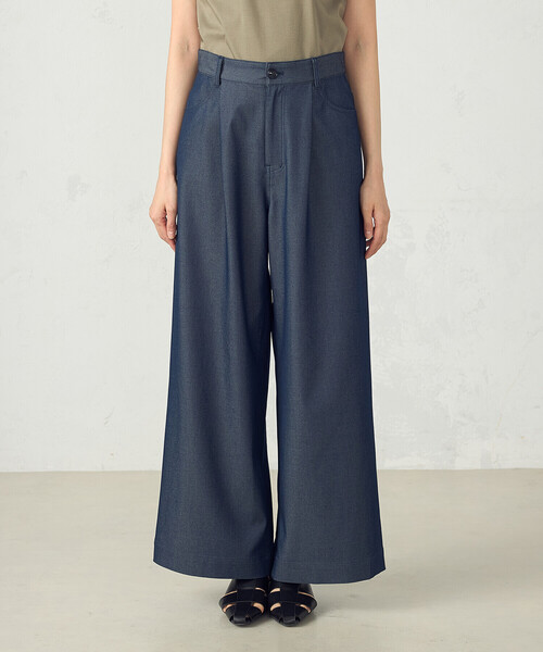 COMME CA ISM（コムサイズム） パンツ デニムライク タックワイド