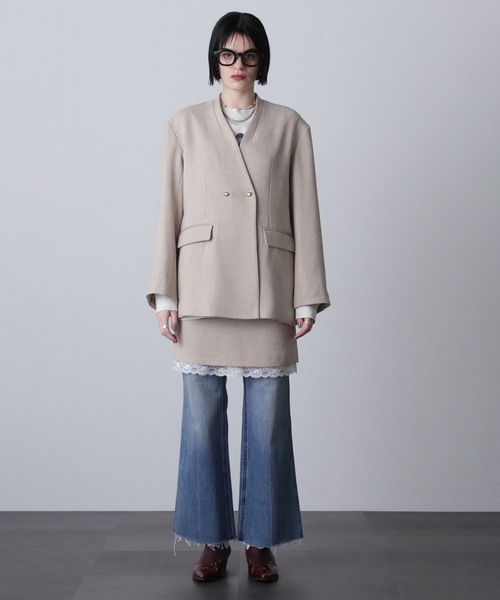 ROSE BUD ジャケット ノーカラージャケット (CREOLME)COLLARLESS