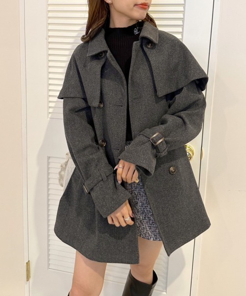 「OLIVE des OLIVE」 ステンカラーコート FREE ベージュ レディース_画像9