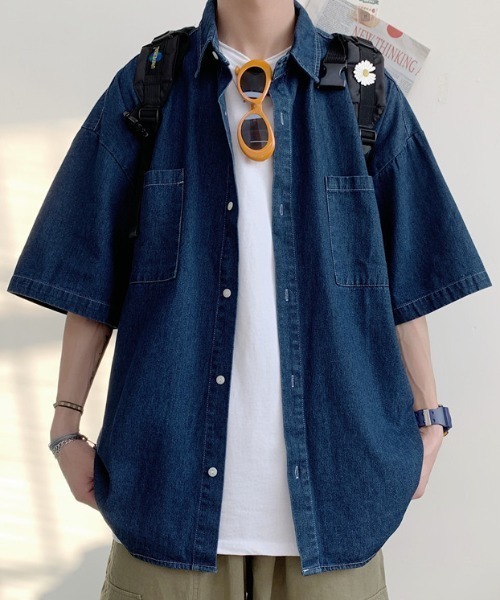 ゆーたん　ルシェルブルー　ダブルブレステッドシャツジャケット ゆーたん ルシェルブルー ダブルブレステッドシャツジャケット