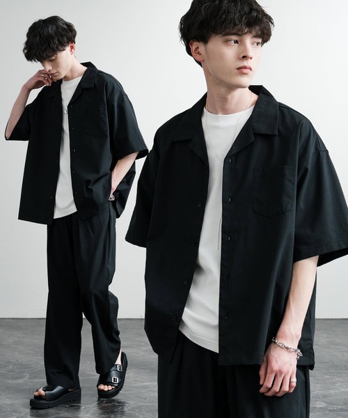 Rocky Monroe セットアップ 接触冷感オーバーサイズ開襟半袖