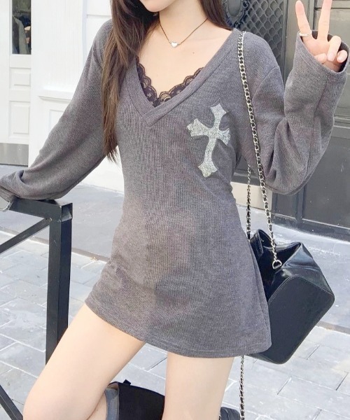 SALE】カップ付きベアセットバックデザインワンピースRANDA公式