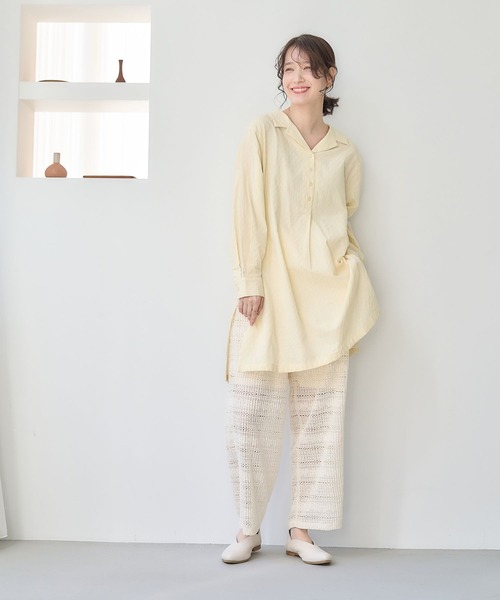 【美品】　wafu ペチパンツ　レース　パンツ　リネン リネンペチパンツ】 軽く やわらかい インナーパンツ / 3色展開