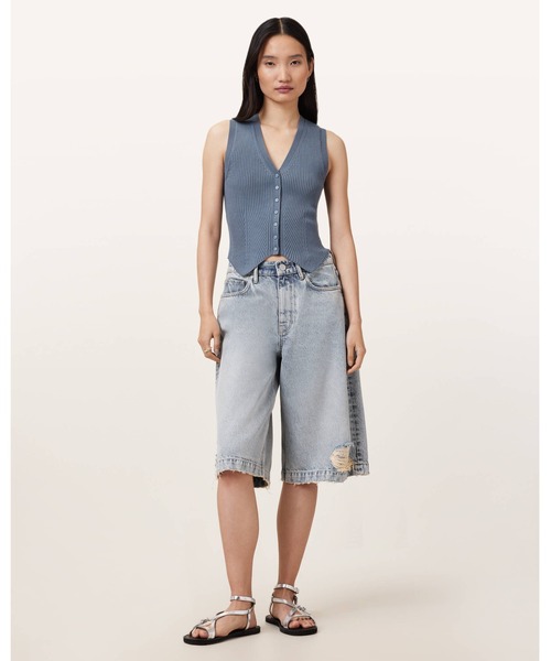 ベスト ジレ CRUZ RIBBED KNITTED WAISTCOAT | CRUZ リブ ニット ウエストコート レディース ALLSAINTS ベスト ジレ CRUZ RIBBED KNITTED WAISTCOAT | リブ