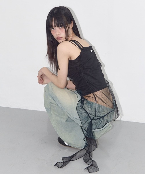● FANCY CLUB ● レースシャーリングレイヤードワンピース FANCY CLUB ワンピース CLUB／レースシャーリングワンピース