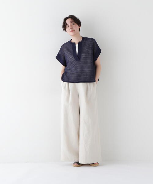 かえる　 タグ付新品　HUMAN WOMAN 薄手ウール　ニット セール】 ◇シアーニットプルオーバー （ニット・セーター