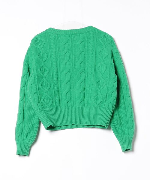 UTAA ユタ 長袖 セーター グリーン ホワイト 編み込み ロゴ レディース UTAA ユタ 長袖 セーター グリーン ホワイト 編み込み ロゴ レディース