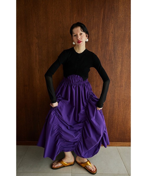 OMMO（オーエムエムオー） カーディガン CIRCLE CUT SHERR SLEEVE KT