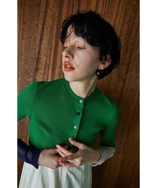 OMMO（オーエムエムオー） カーディガン CIRCLE CUT SHERR SLEEVE KT