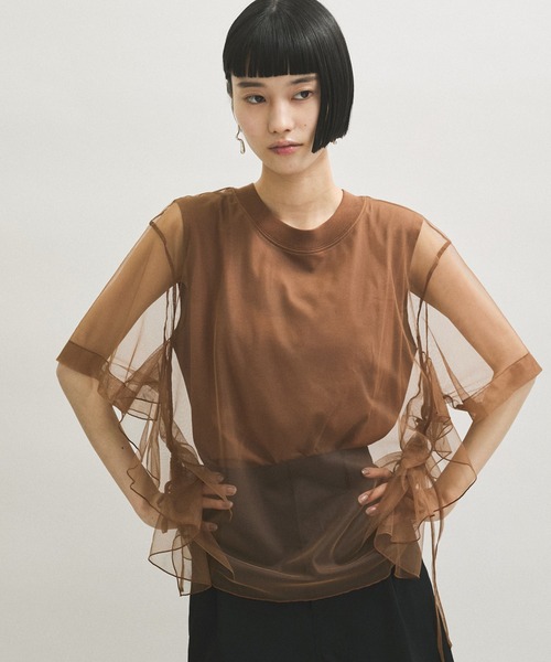 tシャツ 「サステナブル」・「定番人気」ギャザーチュールトップス レディース | ADAM ET ROPE' | 03