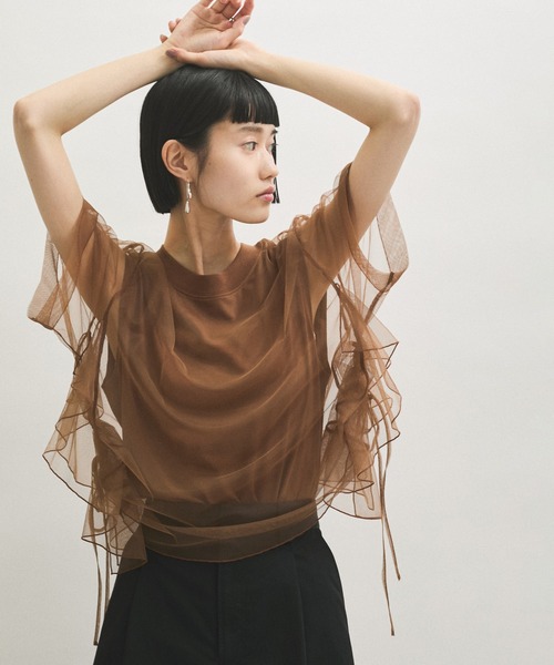 tシャツ 「サステナブル」・「定番人気」ギャザーチュールトップス レディース | ADAM ET ROPE' | 17
