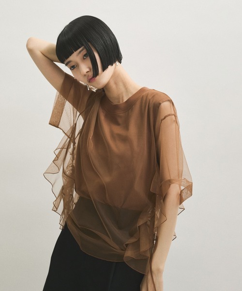 tシャツ 「サステナブル」・「定番人気」ギャザーチュールトップス レディース | ADAM ET ROPE' | 20