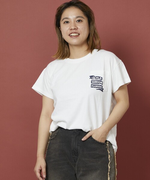 tシャツ Freada/フリーダ Used Essence ポケット Tシャツ レディース