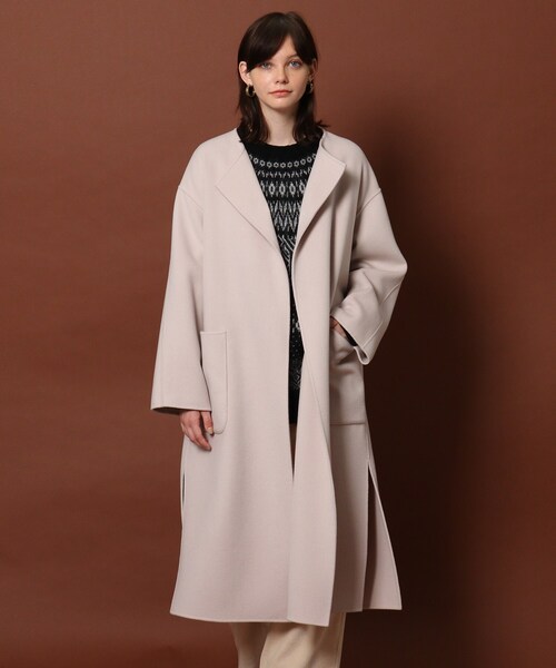 DRESSTERIOR（ドレステリア） ノーカラーコート 36 ピンク レディース