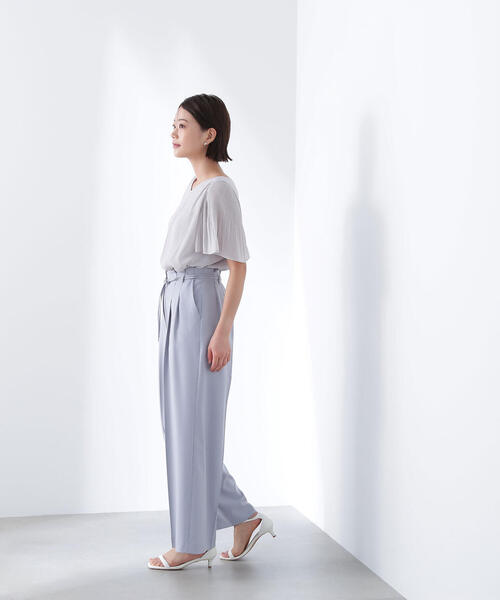 ブラウス シャツ 楊柳フレアスリーブブラウス レディース NATURAL BEAUTY BASIC ブラウス シャツ 楊柳フレアスリーブ