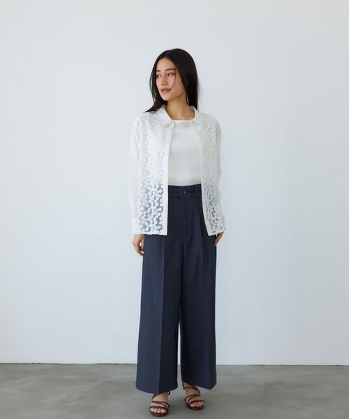 STRATA tシャツ シアーリンクルハーフスリーブプルオーバー 「低