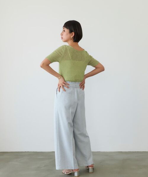 tシャツ シアーリンクルハーフスリーブプルオーバー 「低身長・小柄女性」 レディース セール】シアーリンクルハーフスリーブプルオーバー 【低身長