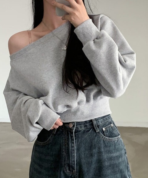 オフショル　トレーナー ReRe トレーナー スウェット オフショルトレーナートップス レディース