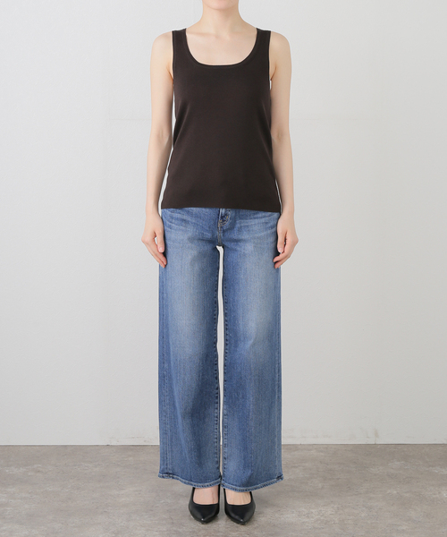 IENA ニット セーター Maison コットンシルクノースリーブ
