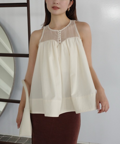 anuans（アニュアンス） ブラウス シャツ スプレッドフレアブラウス