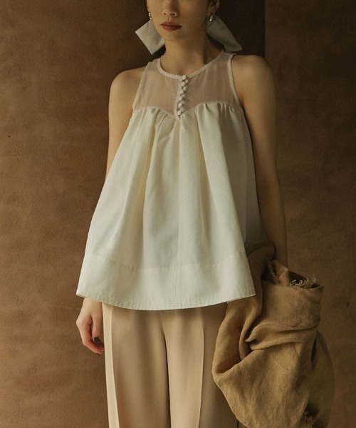 anuans（アニュアンス） ブラウス シャツ スプレッドフレアブラウス