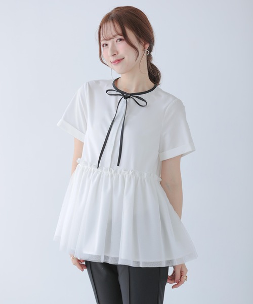 フィットモア♡完売品♡フリル付きスウェットトップス♡ホワイト