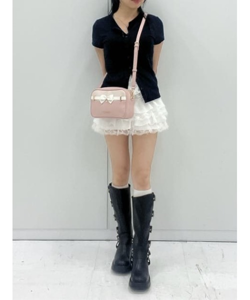 美品✨️Samantha Vega バイカラー　アクセントリボンショルダーバック サマンサベガ SAMANTHAVEGA バイカラーアクセントリボンミニショルダー