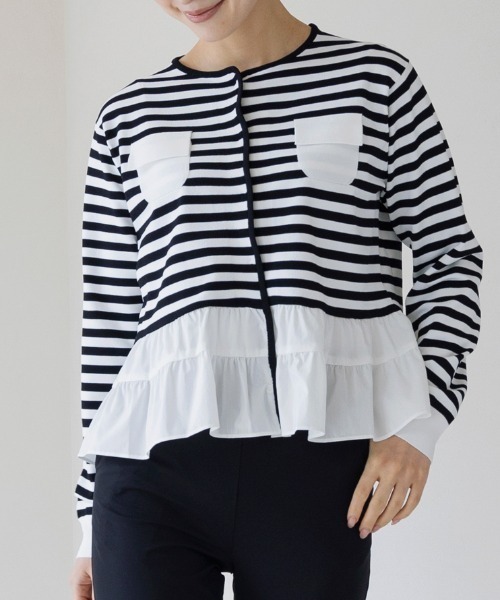 Sono（ソーノ） カーディガン 「SONO/ソーノ」ツインペプラムニット