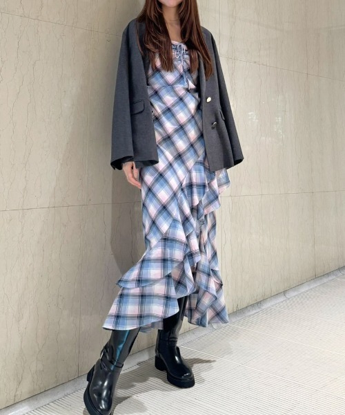 SNIDEL プリーツチェックワンピース SNIDEL - 【正規品】snidel Sustainableプリーツチェック