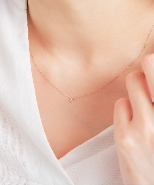 Jewel closet by L&Co. ネックレス K10 1粒 ダイヤモンド 0.05ct