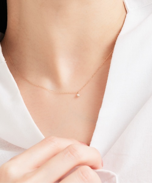 Jewel closet by L&Co. ネックレス K10 1粒 ダイヤモンド 0.05ct