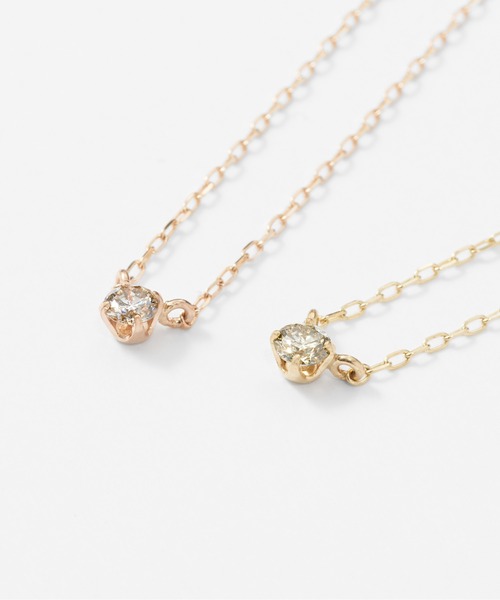 Jewel closet by L&Co. ネックレス K10 1粒 ダイヤモンド 0.05ct