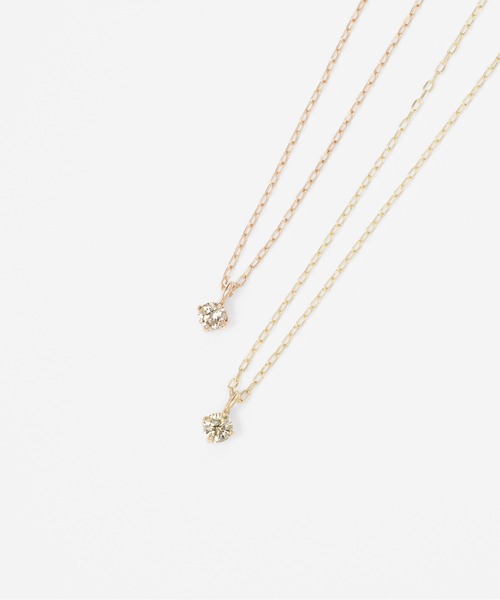 Jewel closet by L&Co. ネックレス K10 1粒 ダイヤモンド 0.05ct