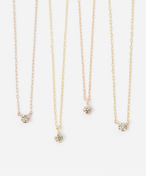 Jewel closet by L&Co. ネックレス K10 1粒 ダイヤモンド 0.05ct