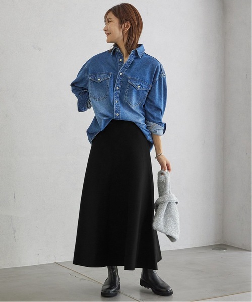 SLOBE IENA（スローブイエナ） ニットスカート - グレー レディース