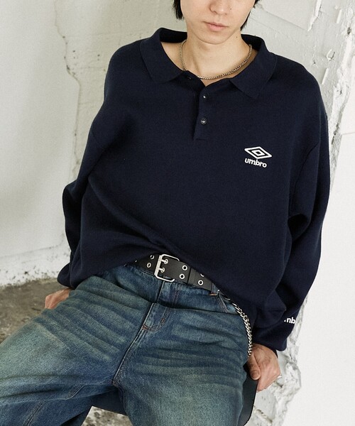 umbro セーター ニット KNIT POLO SWEATER/ニットポロセーター