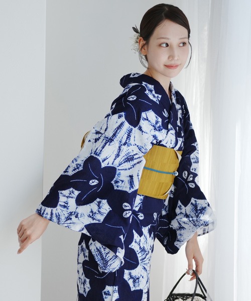 utatane 浴衣 京鹿の子絞り浴衣3点セット 極み 桔梗 伝統工芸士 清江