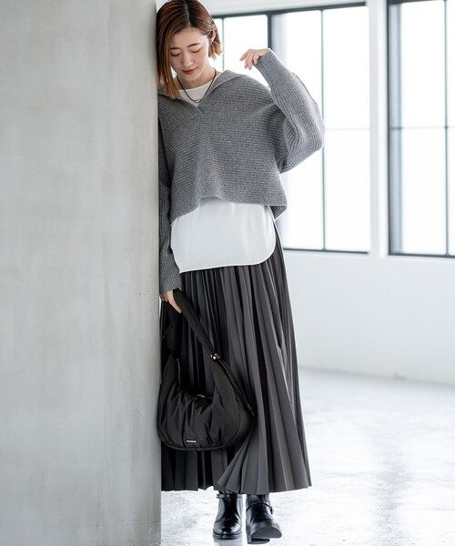 23区（ニジュウサンク） tシャツ 「洗える」サテン ロングスリーブ T