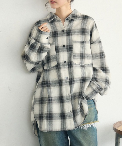RETROGIRL（レトロガール） ブラウス シャツ チェックBIGシャツ