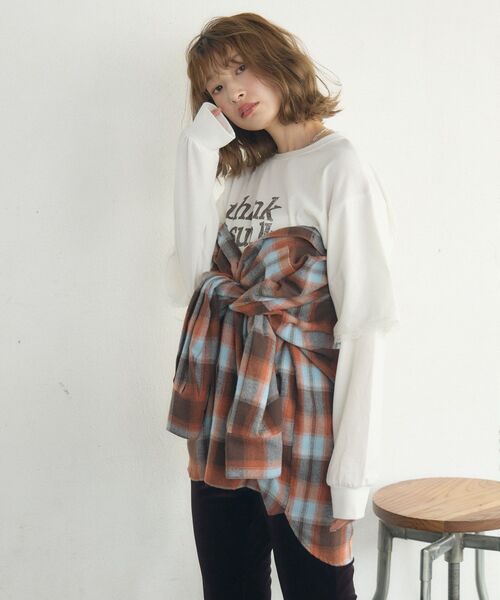 RETROGIRL（レトロガール） ブラウス シャツ チェックBIGシャツ
