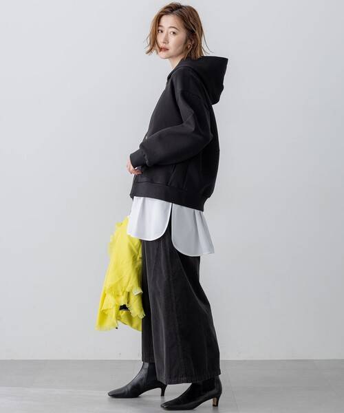 パーカー 「洗える」コットンエアーダンボール コクーン フーディー