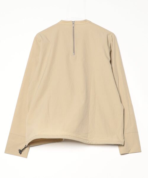 美品 HYKEベージュ 長袖 プルオーバーブラウス 定番 サイズ1 PERFORATED BLOUSE 25FW／15250 | HYKE
