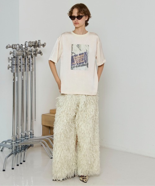 MAISON SPECIAL（メゾンスペシャル） tシャツ Dot Photo Print Satin T