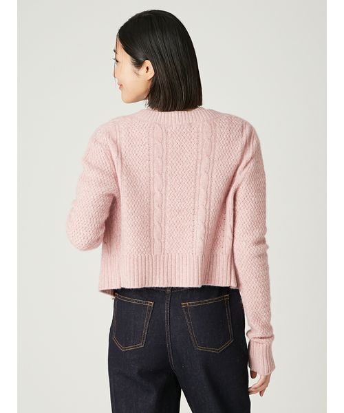 期間限定値下げ！FRAY I.D ニットフーディー ピンク FRAY I.D（フレイ・アイディー） アンサンブル ラクーンケーブルニット