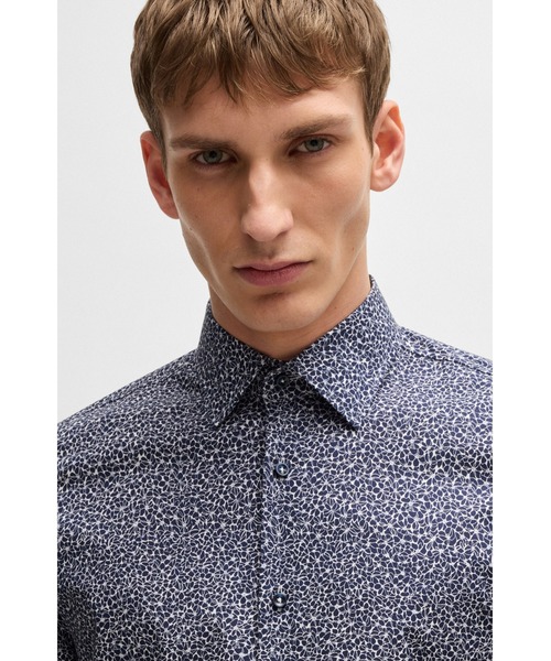 BOSS（HUGO BOSS） シャツ スリムフィットシャツ プリント ストレッチ