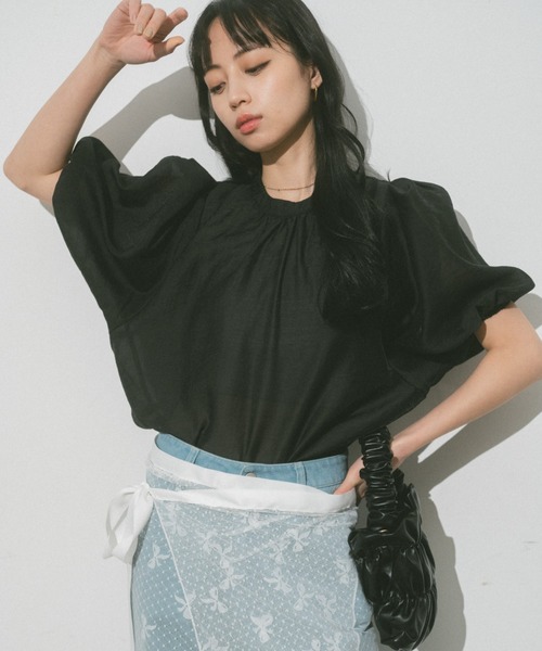 「VANNIE U」 半袖ブラウス FREE ピンク レディース_画像3