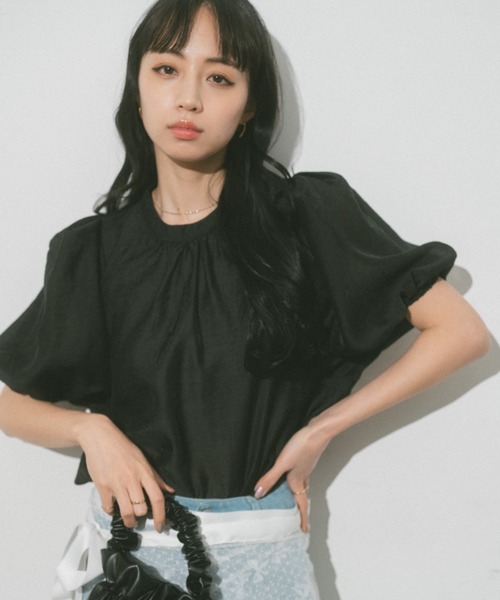 「VANNIE U」 半袖ブラウス FREE ピンク レディース_画像7